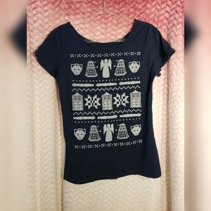 Vintage Doctor Who Christmas Tee Faux Teefury 2X